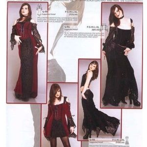 Rare Vintage Lip Service Red Velvet Requiem for the Dead Train Corset Skirt Goth